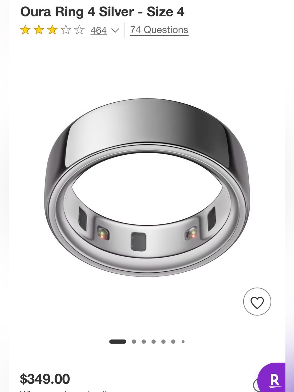 Oura Ring 4 in Polished Silver